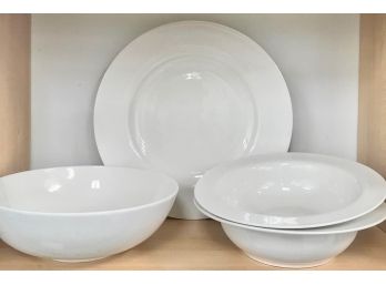 Pier One Porcelain Lot (4 Pieces) 1 Platter, 1 Bowl And 2 Serving Bowls