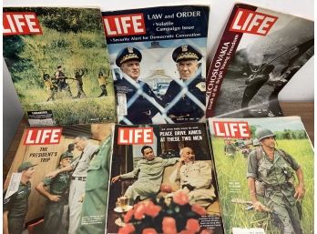 35 Vintage 1960s LIFE Magazine Lot - Mostly Vietnam, Wars, Astronauts