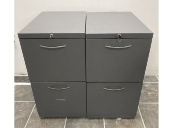 Two Heavy Duty 2 Drawer Filing Cabinets With Keys