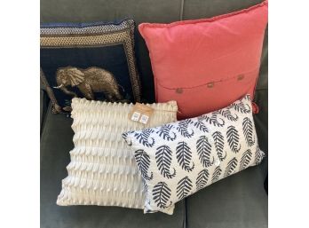 Four Decorative Throw Pillow Lot -West Elm & Others