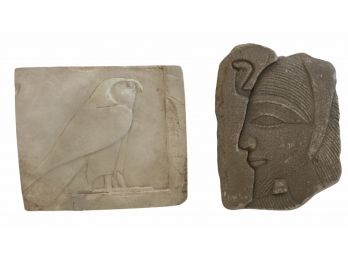 Two Egyptian Sand  Cast Wall Plaques