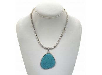 Turquoise Howlite Pendant And Chain