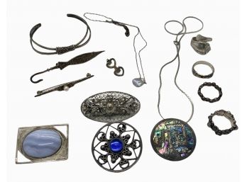 Nice Sterling Silver Jewelry Lot D - 13 Pieces Including Pandora