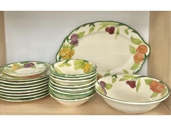 Partial Set Of  Franciscan Fruit Bowl Pattern  Dinnerware (19 Pieces)