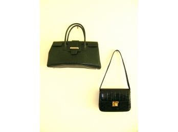 Two Black Handbags: Adrienne Vittandini And Franje