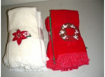 Lot Of 12 Christmas Themed Hand Towels