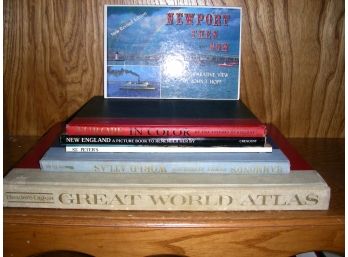 Lot: 6 Books On Travel, Places, Atlases