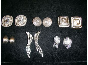 Lot C: 6 Pair Of Clip On Earrings, One Marked Coro (bottom Right In Photo)