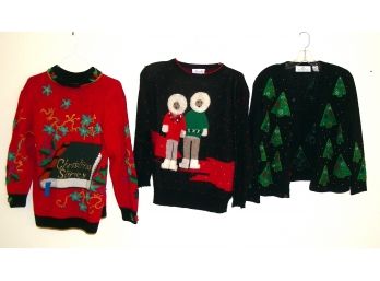 Lot Of 3 Christmas Sweaters