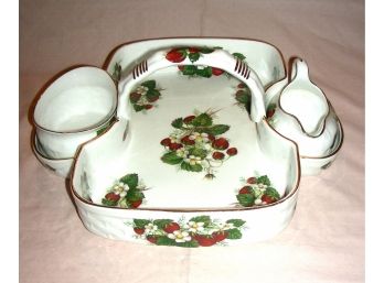 Hammersly Bone China Basket With Sugar & Creamer