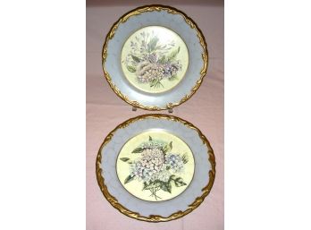 Pair Of Decorative Toyo Plates With Gold-color Edges