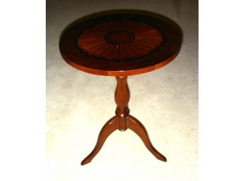 Tripod Table With Round Top, Painted Design