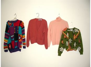 Lot Of 4 Sweaters: Jumpers, Miss Jackson, Liz Claiborne, Sung Sport