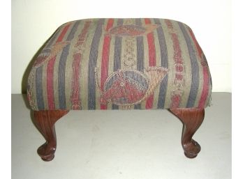 Foot Stool With Horse Upholstery, Pad Feet