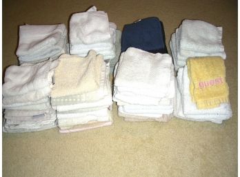 Lot Of Assorted Wash Cloths, Some Pairs, Most Singles
