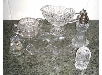 Lot: Assorted Clear Glass Kitchen Items, Including Candlewick