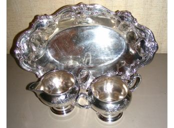 Gorham Tray/bowl With Gorham Sugar & Creamer