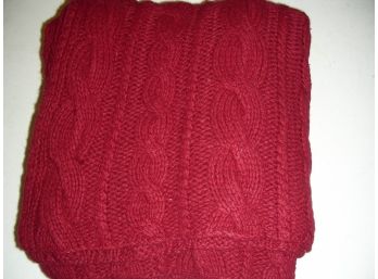 Hand Knit Maroon Throw - 525 America Homewear