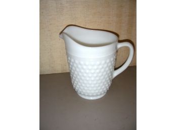 Hobnail Milk Glass Pitcher