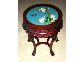 Asian Stool /Table With Cloisonn Top