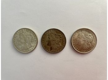 Three 1921 Morgan Silver Dollars