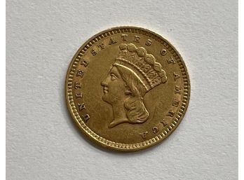 1857 Indian Princess Head Gold Dollar