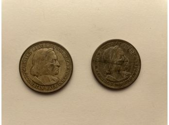 Two 1892 Columbian Exposition Half Dollars