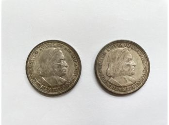 Two (2) 1892 Columbian Exposition Half Dollars