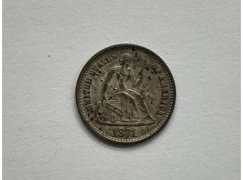 1871 Seated Liberty Half Dime