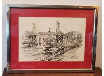 Framed Print Of  'Foot Bridge At Perkins Cove Ogunquit, Maine' By James F. Murray