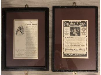 Two Piano Themed Professionally Framed Pictures