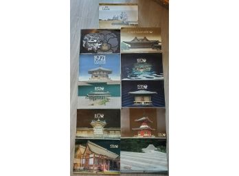 12 Vintage Japan Air Lines Color Art Calendars  -- Large, Beautiful Photos- Capable Of Being Framed & Hung