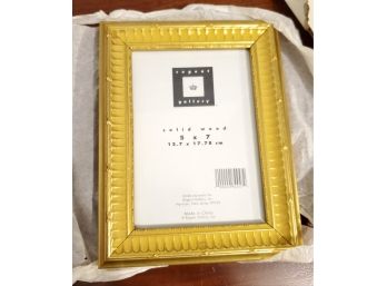 Beautiful New In Box - Unused Photo Frame - Gold Painted Wood With Glass - For 5' X 7' Photograph