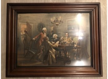 Artist Thure De Thulstrup- Colonial Virginia After Dinner Smoke&Drinks. Stunning Antique Mahogany Empire Frame