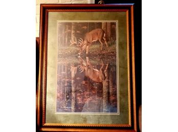 Limited Edition White Tails Unlimited By Dallen Lambson Hunting A Buck-Deer Signed,Numbered&Framed Print 26X34