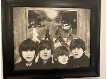 BEATLES Black Framed  Print - Abbey  Road