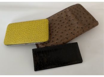 Group Of Wallets - Brown Portfolio, Yellow Carry Wallet And Small Billfold Styles