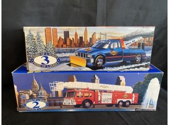 SUNOCO COLLECTIBLES Fire Truck 2nd In Series 1995 & TOW TRUCK 3rd In Series 1996