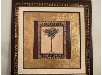 Gold Framed And Matted Palm Tree Print Print