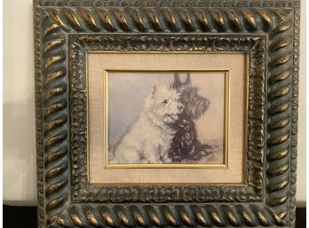 Framed And Matted Scottie Dogs Print  Signed Lucy Dawson - Mario Buatta  Interior 'prince Of Chintz'