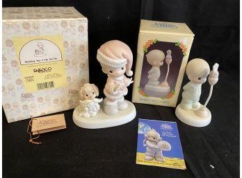 ENESCO PRECIOUS MOMENTS Wishing You A Ho Ho Ho & Baby's First Words Figurines