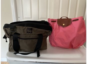 LONGCHAMPS Pink Backpack & EDDIE BAUER Small Travel Duffle