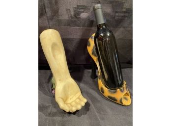 Wine Bottle Holder Stand Pair