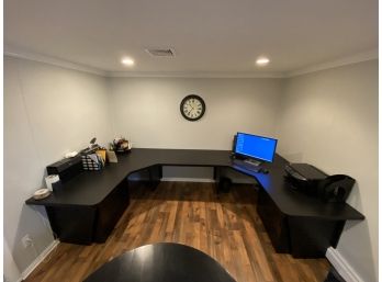 Sectional  Black Office Desk Comes A Part