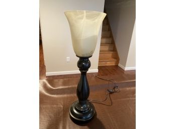 Bronze Color Brass Table Lamp With Glass Shade