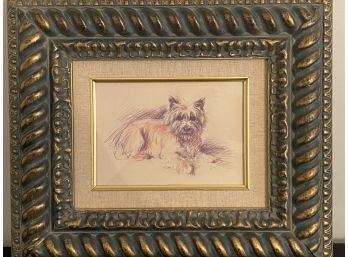 Framed And Matted 'Andrew' Scottie Dog Print  Signed Lucy Dawson-Mario Buatta Interior 'Prince Of Chintz'