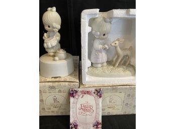 ENESCO PRECIOUS MOMENTS 'Mother Sew Dear' Music Box And 'To My Deer Friend' Figurine