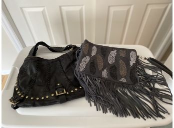 SABINA Leather Bag And Beaded Fringed Bag