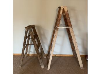 2 Wood Ladder Lot