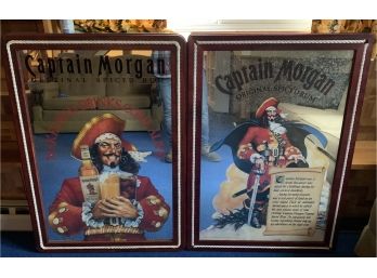 Pair Of Large Captain Morgan Advertising Mirrors